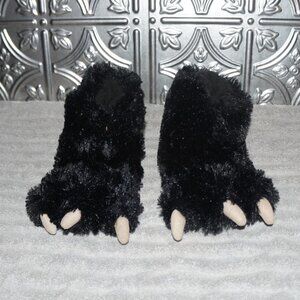 Lazy One Kids Size XS 5-8 Black Bear Bootie Slippers